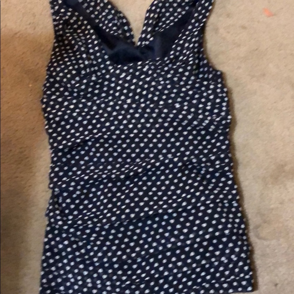 Blue tank with heart dots